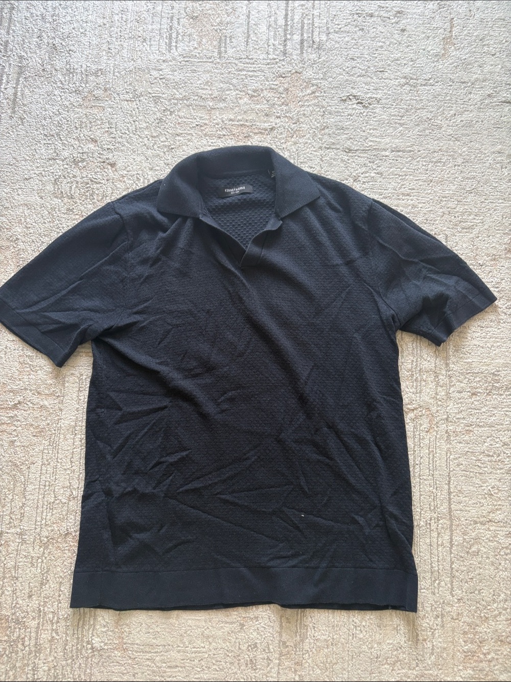 Kenneth Cole Men's Black Knit Polo